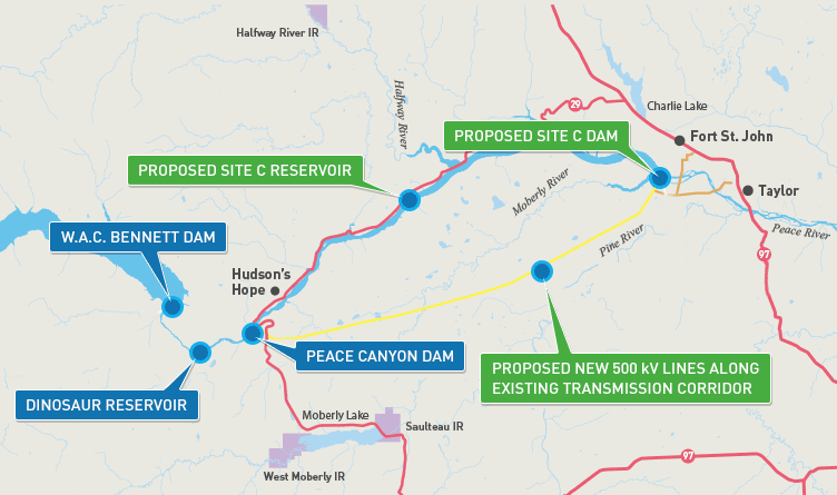 Site C Dam map