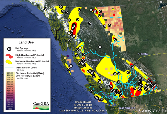 Priority Geothermal Exploration Areas in British Columbia