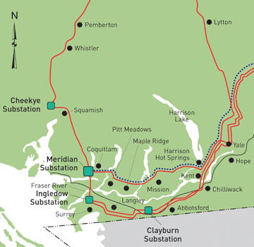 BC Hydro Map of ILM Transmission Line