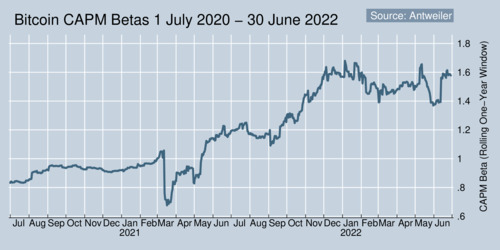 Bitcoin CAPM Betas 2020-07-01 to 2021-05-13