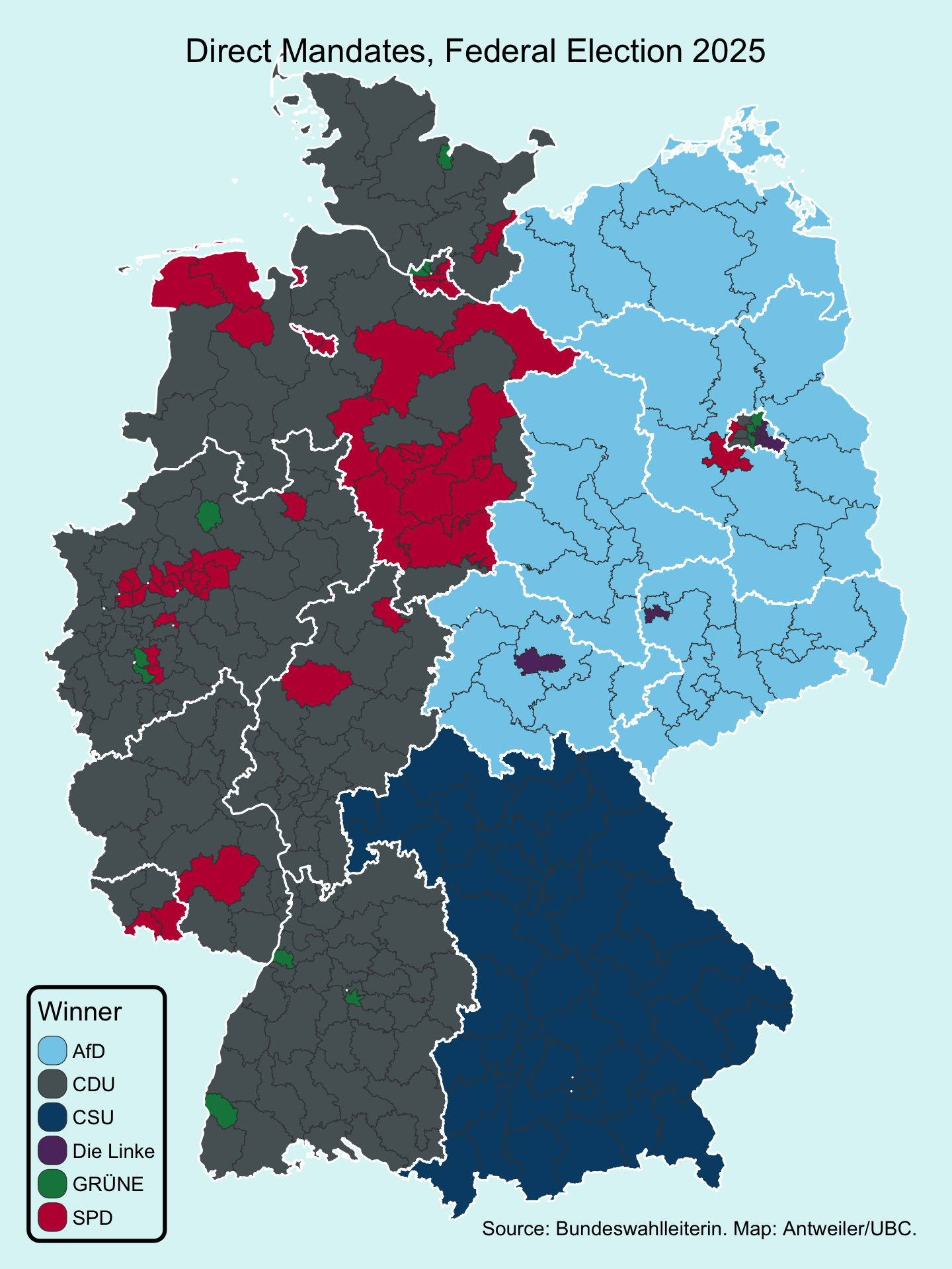 Germany, Federal Election 2025, Direct Mandates